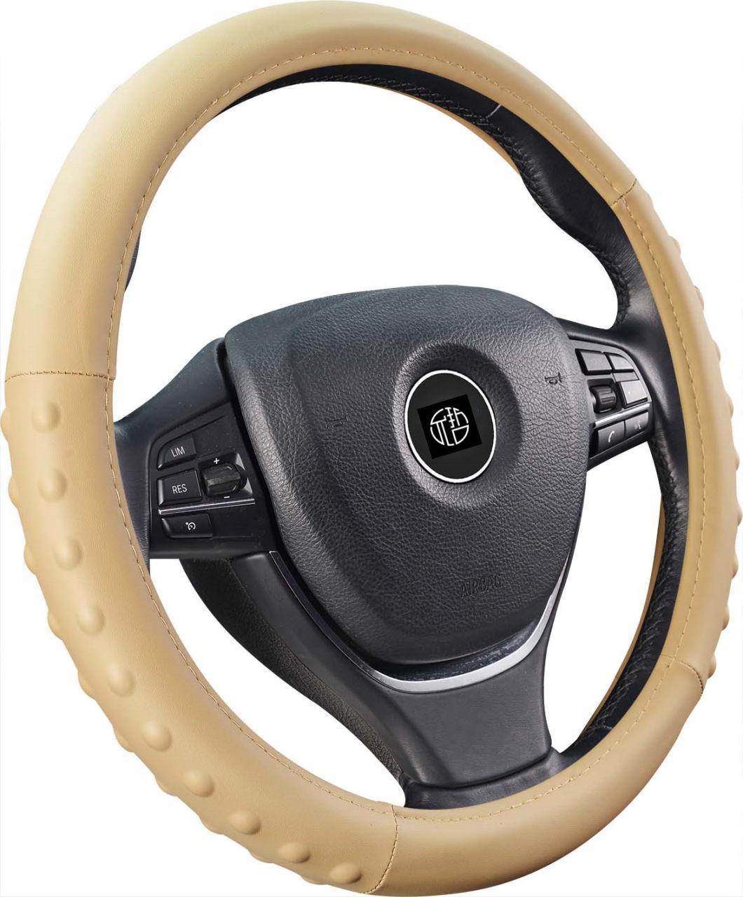 Universal Wholesale Anti-Slip PVC Leather Steering Wheel Cover with Massage Grip