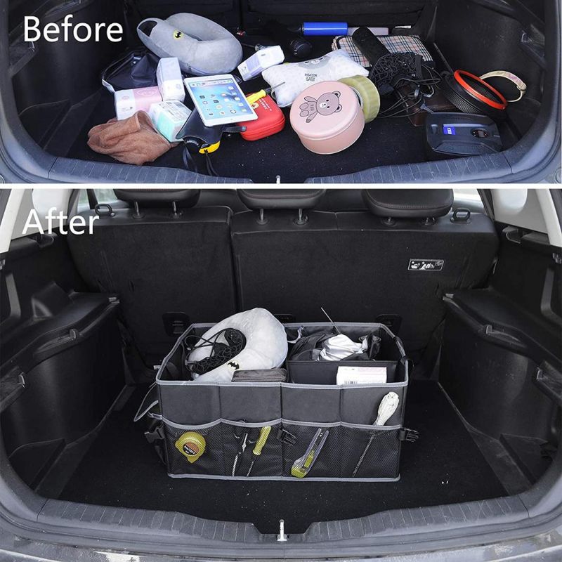 Trunk Storage Waterproof Collapsible Durable Multi Compartments, Car Trunk Organizer, Collapsible Storage