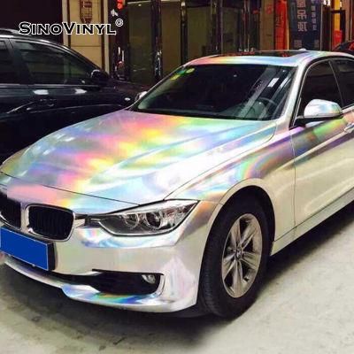 SINOVINYL 1.52x18M Car Stickers Removable PVC Vinyl Chrome Laser Purple Color Special Auto Car