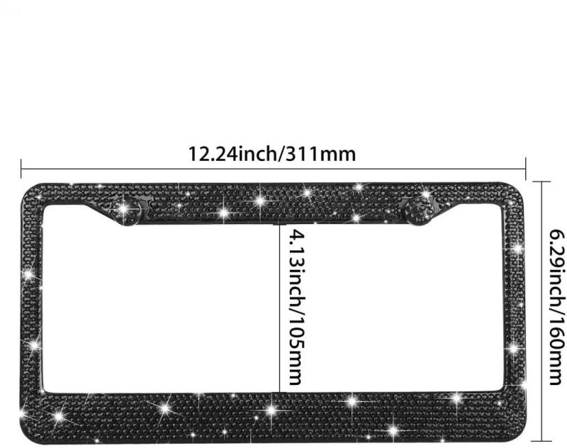 Bling Car License Plate Frame Cover for Women