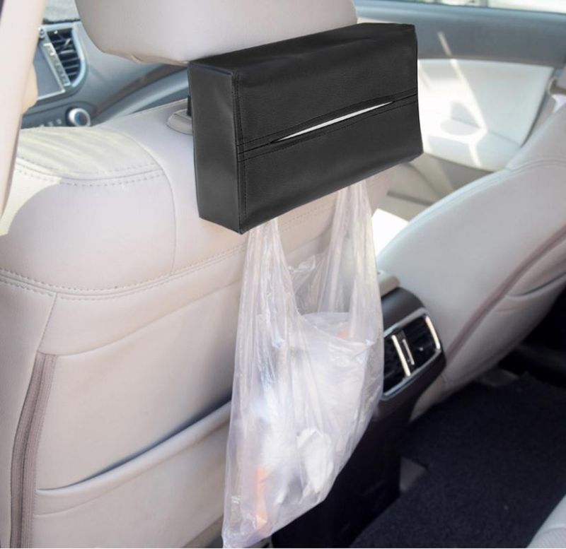 Car Sun Visor Leather Tissue Box Auto Clip Holder Paper Napkins Back Seat Facial Tissue Holder Car Accessories Esg13041