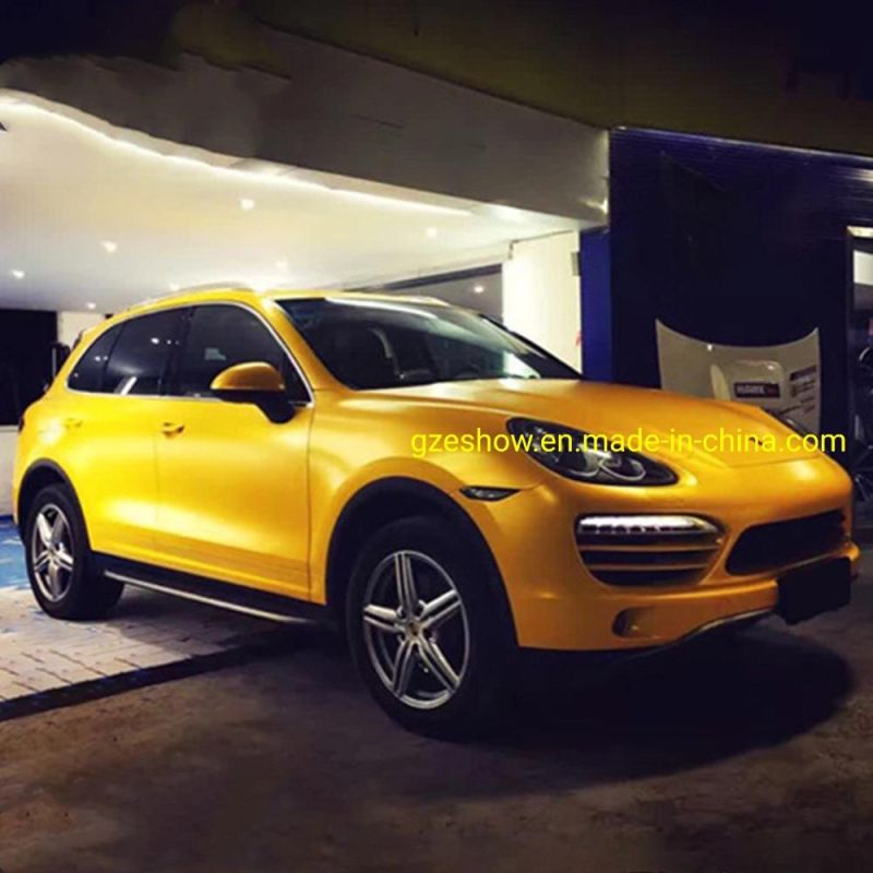 Super Gloss Metallic Saffron Yellow Car Wrapping Vinyl