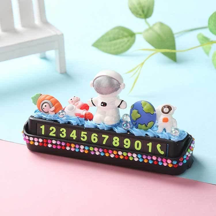 Cream Glue DIY Parking Sign Car Phone Number Moving License Plate Car Interior Decoration Creative Parent-Child Handmade