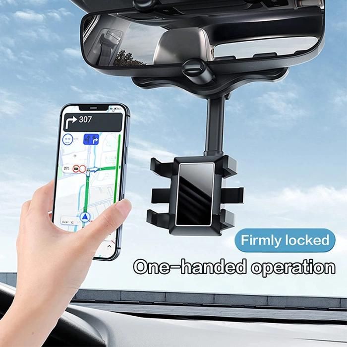 Car Rearview Mirror Mount Phone Holder Smartphone Car Phone Holder Stand Adjustable Rotate Support