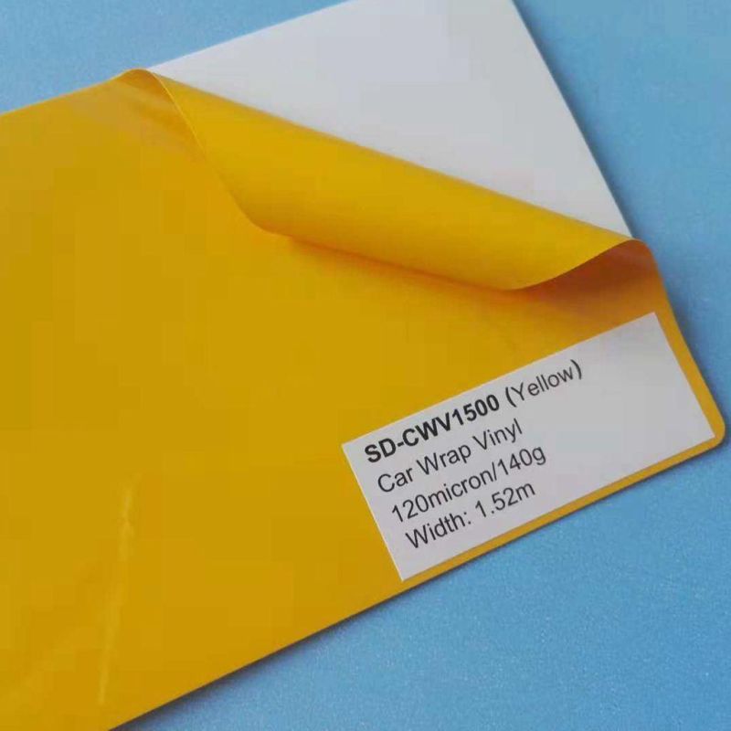 Yellow and Grey PVC Car Wrap Vinyl for Vehicle Decoration