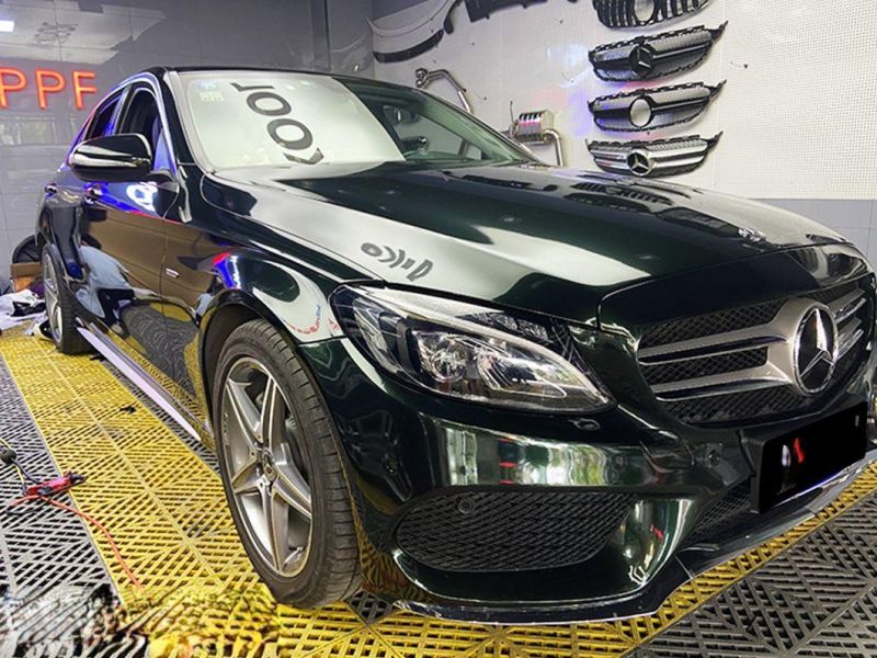 Satin Metallic Glossy Blackish Green Car Wrap Vinyl Film Chrome Plating