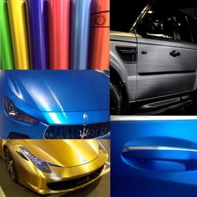 Car Decoration Sticker Air Bubble Channel Brushed Matte Chrome Vinyl Wrap