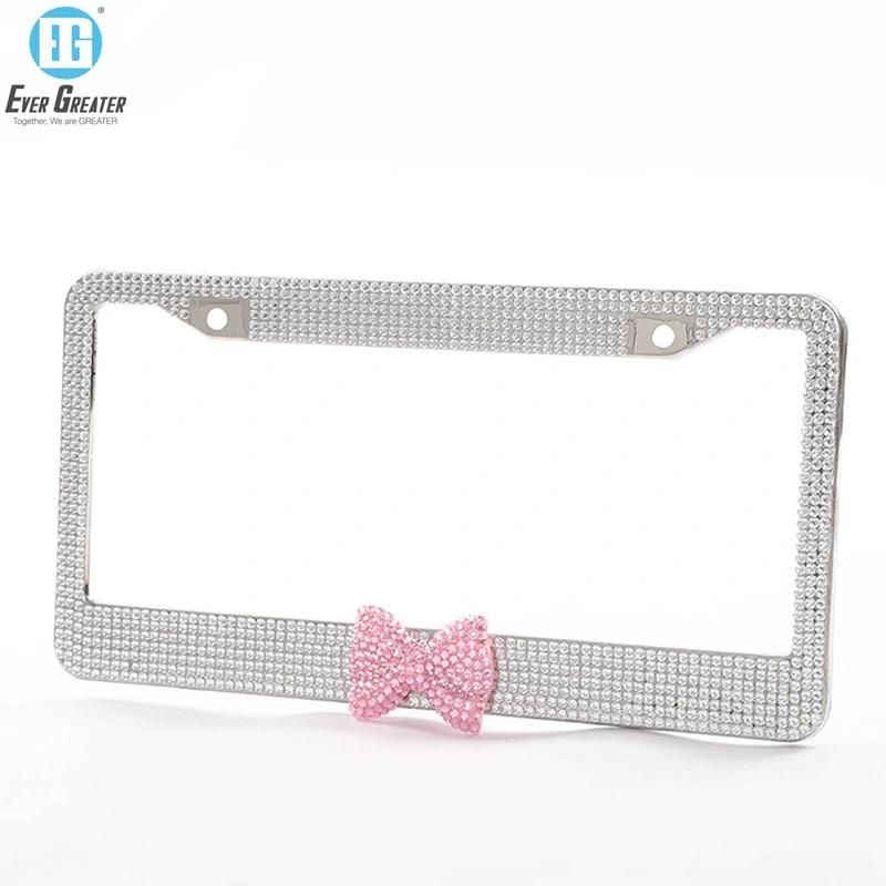 Car Plastic Bling License Plate Frame Bow Euro