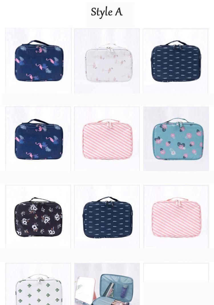 Waterproof Travel Makeup Case High Quality Oxford Women Cosmetic Bag Cheap Travel Toiletry Storage Bag with Handle