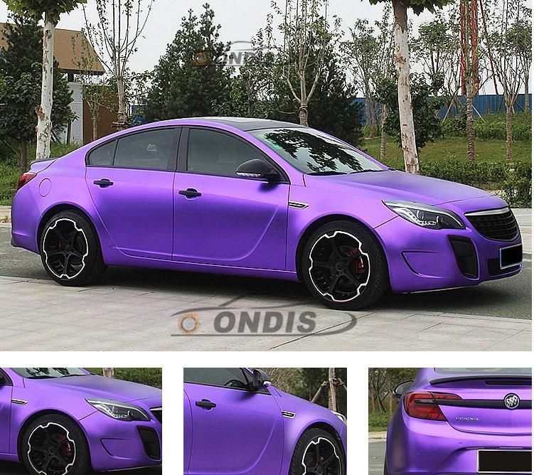 Annhao Hot Selling 1.52*18m Air Release Purple Matte Chrome Metallic Car Vinyl Vehicle Wrap