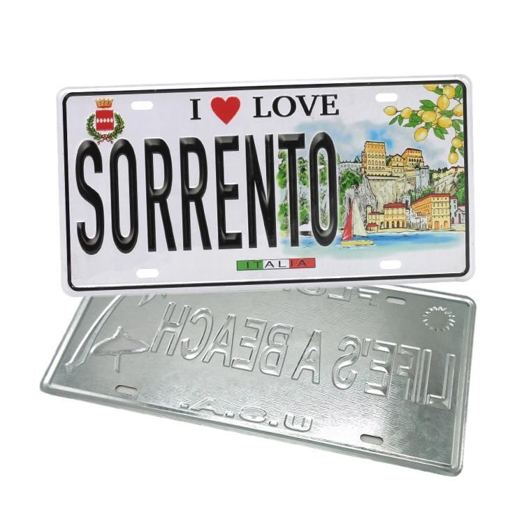 Home Decorative Car Number Aluminum License Plate Custom Souvenir License Plate