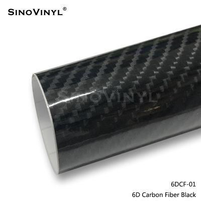 SINOVINYL Glossy 6D Carbon Fiber PVC Interior Decoration Auto Wrap Car Sticker Vinyl Film