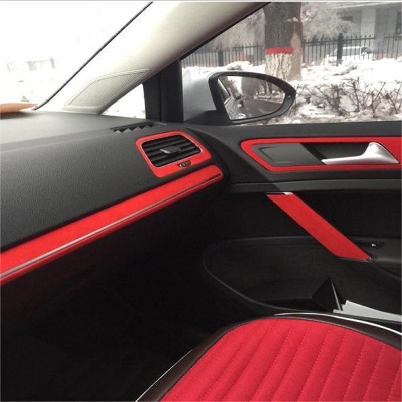 Interior Sticker Red Velvet Fabric Car Wrap Film