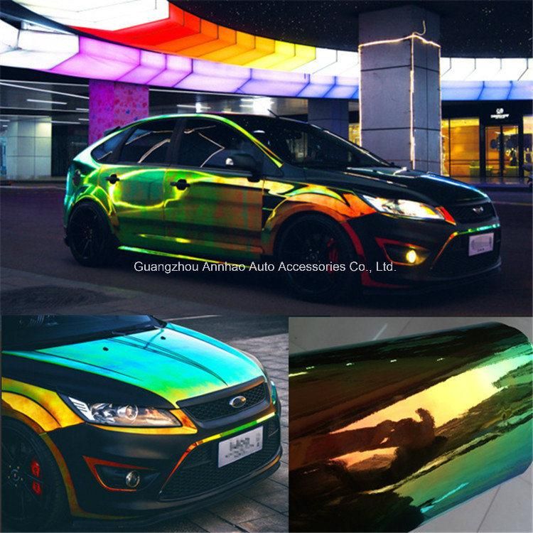 Colorful Rainbow Mirror Chrome Tint Car Body Vinyl Wrap Film