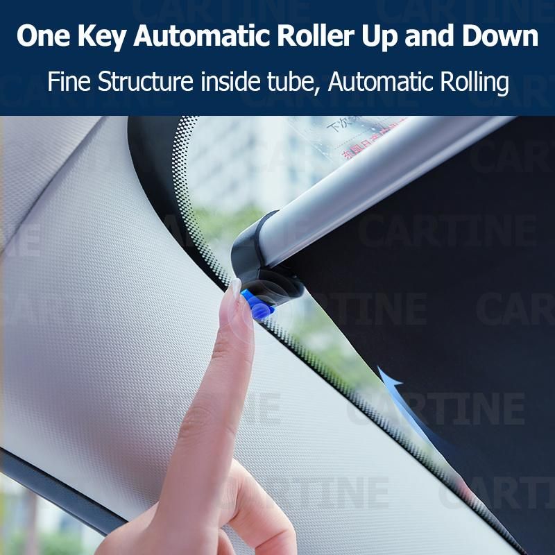 Car Sunscreen and UV Protection Cover Retractable Folding Sunshade in Automobile