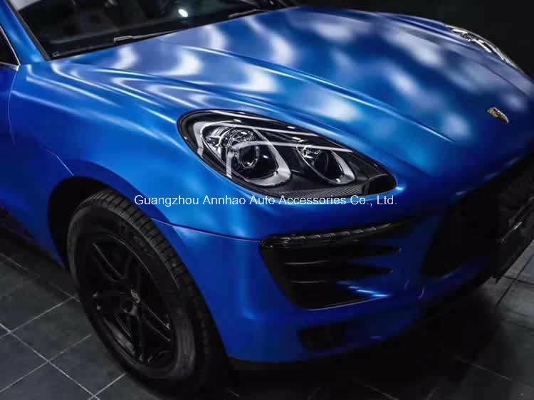 Self Adhesive See Blue Lightning Satin Car Wraps with Bubble Free