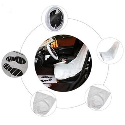 5PCS Universal Disposable Plastic Steering Wheel Cover &amp; Seat Cover