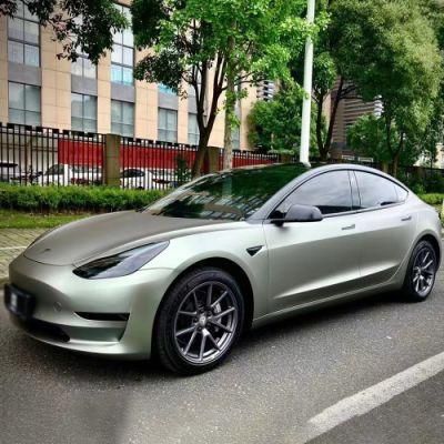 Tsautop 5*59 FT Ultral Matte Metal Green Grey Vinyl Car Wrap