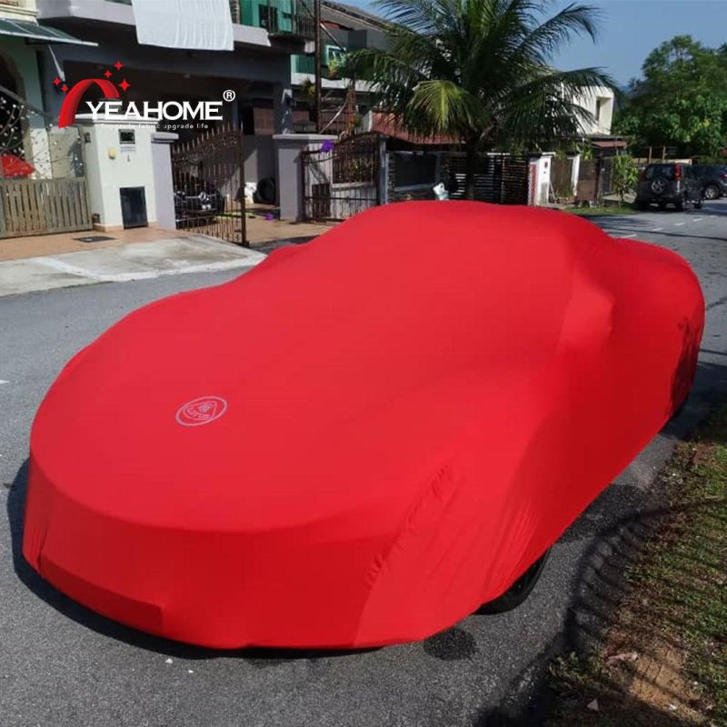 Logo Custom Soft Fleece Elastic Indoor Car Cover Dust-Proof Auto Cover Breathable Cover