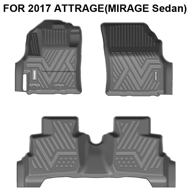 Auto Full Set 5D TPV Carpet Floor Foot Mats Car Floor Mats for 2017 Attrage