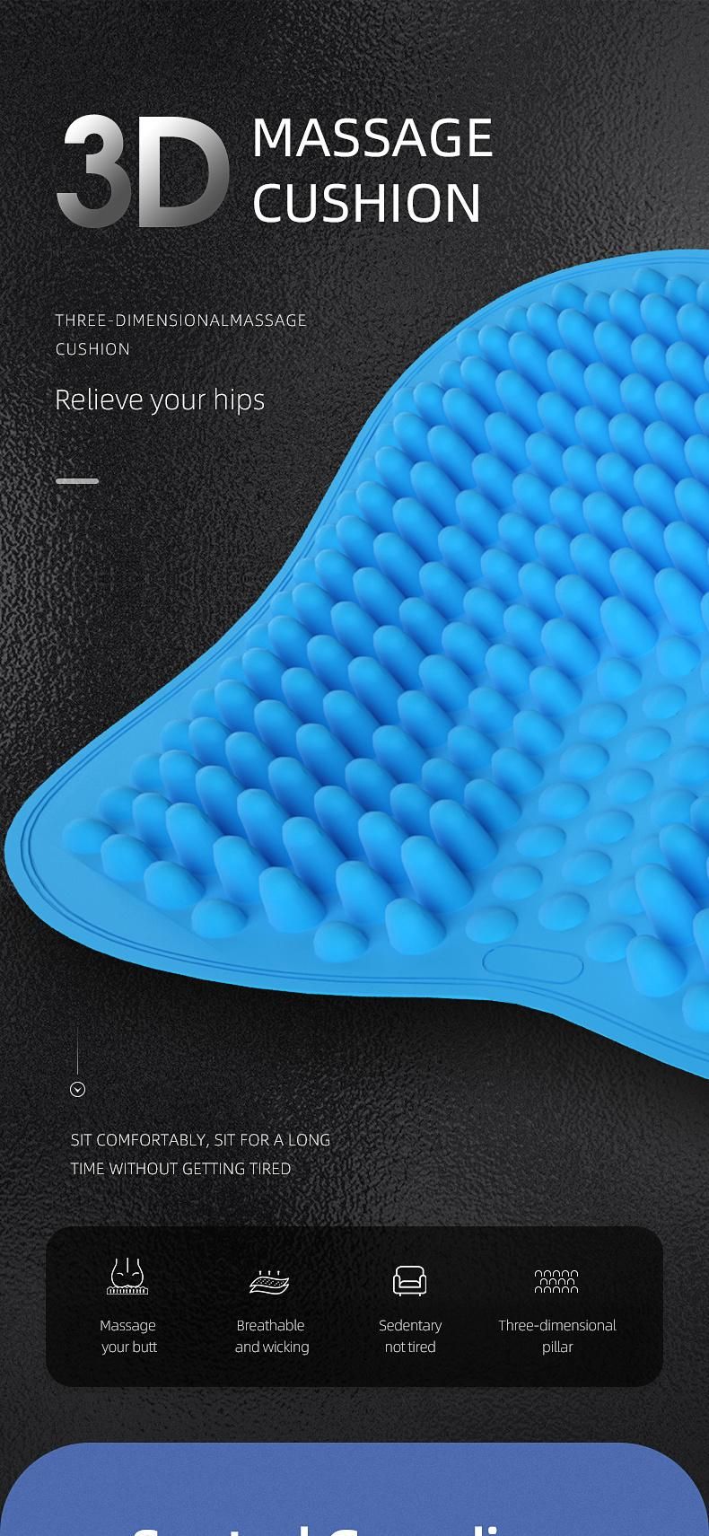 Competitive Price Silicone Seat Cushion 3D Breathable Cushion Pad for Travel Office Seat Cushion From China