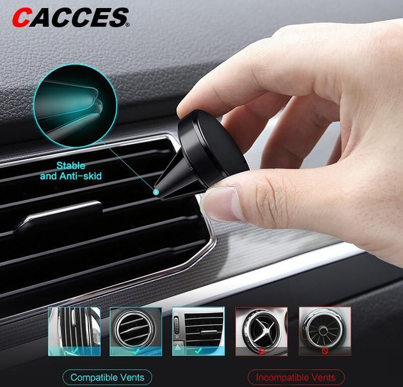 Cacces Magnetic Car Phone Holder Super Magnet Car Phone Mount Black Red Rose Silver Gold Air Vent Car Mount Universal Best Seller Cheap High Quality E002pm