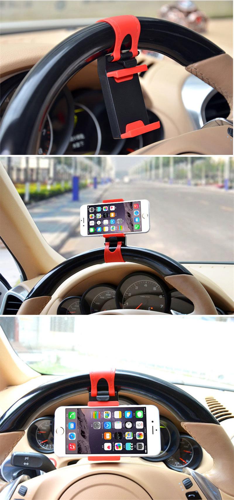 Universal Accessory Car Steering Wheel Cell Phone Flexible Phone Holder