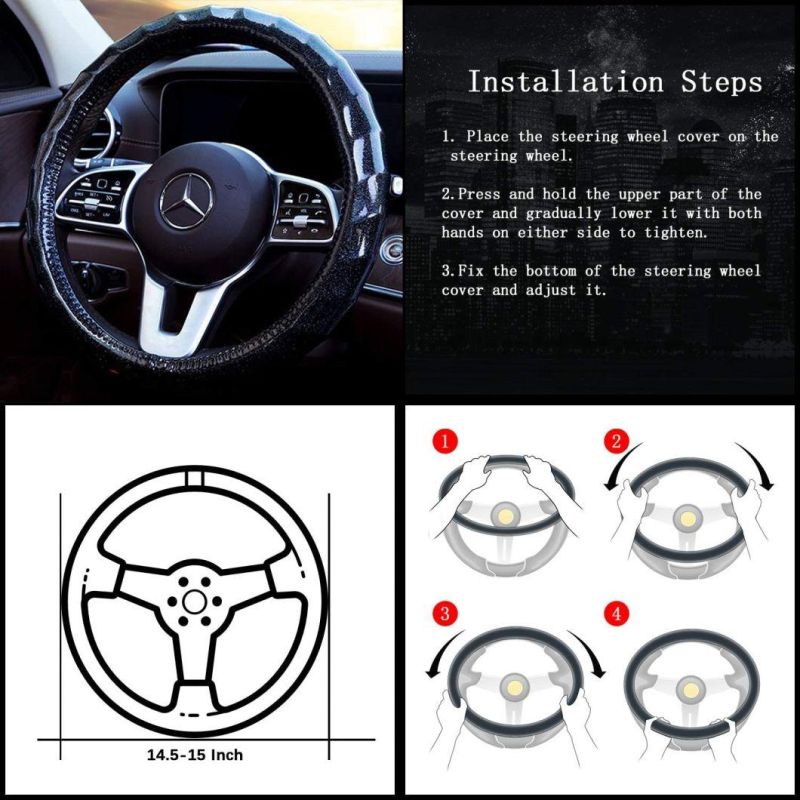 Car Shiny Steering Wheel Cover Car Men′s and Women′s Sky Cute General Motors 14.5 15-Inch Anti-Skid Wave Wheel Cover