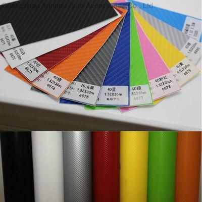 Bubble Free 4D Carbon Fiber Auto Wrap Vinyl Paper Sticker