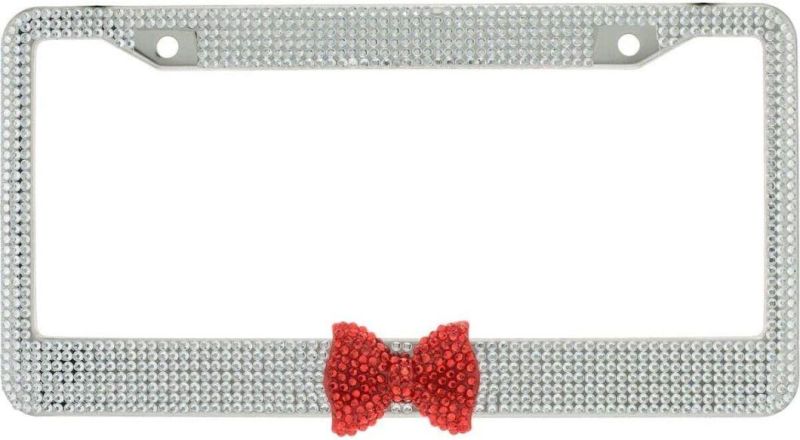 Car Accessories Bling Plate Frame with Bow