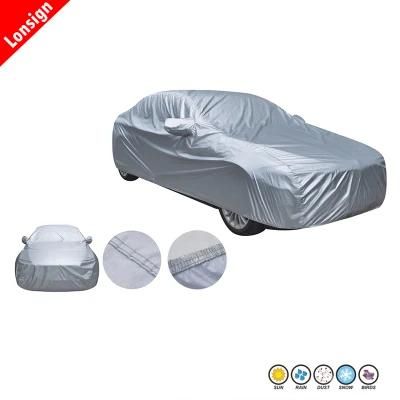 Silver Cheap Low Price Waterproof Sun Protection Auti-UV Rain Snow 190t Polyester Car Cover