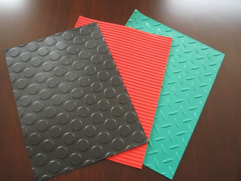 PVC Flooring, PVC Mat, PVC Rolls with Blue, Green and Red Color