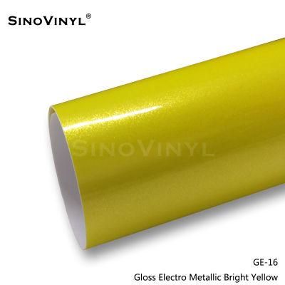 SINOVINYL Friendly Price 1.52X18M/5X59FT Gloss Electro Metallic Vinyl Car Body Sticker Wrap Film