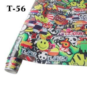 High Quality 1.52X30m Funny Sticker Graffiti Design Bomb Vinyl Film Car Wrap Paper