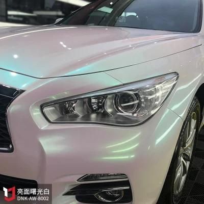 Easy Removable Aurora White Glossy Car Wrap Vinyl PVC Self Adhesive Car Body Wrapping