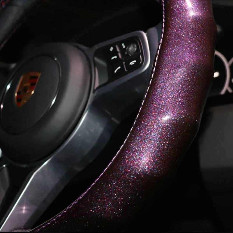 Car Shiny Steering Wheel Cover Car Men′s and Women′s Sky Cute General Motors 14.5 15-Inch Anti-Skid Wave Wheel Cover, Purple