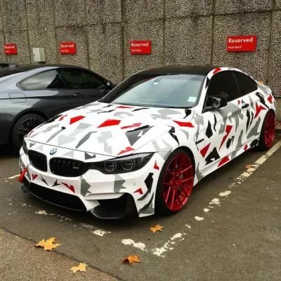 Tsautop 1.52*18m Multi Black Camouflage Car Vinyl Wraps Supplier of Car Body Decoration PVC Wrap