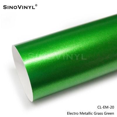 SINOVINYL Air Bubble Free Car Vinyl Electro Metallic Grass Green Film Car Body Vinyl Wrap