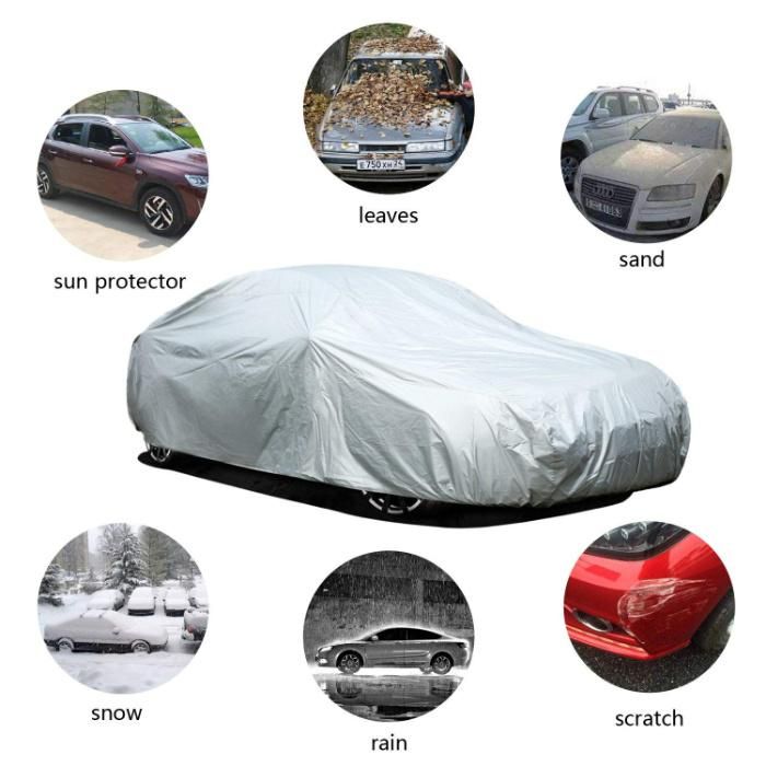 Car Cover Waterproof All Weather for Automobiles Outdoor Full Cover Rain Sun UV Protection with Zipper Cotton