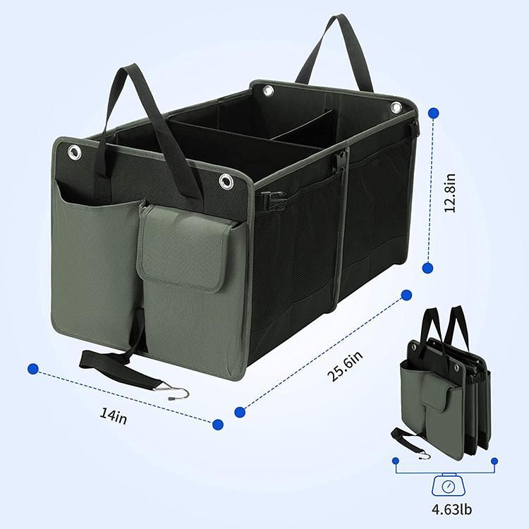 Car Trunk Organizer - Trunk Storage Organizer Collapsible Expandable Large Capacity, Sturdy Cargo Trunk Storage Organizer