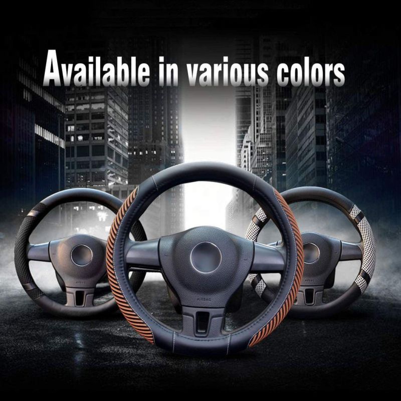 The Steering Wheel Cover Is Made of Super-Fine Fiber Leather Viscidity, Breathable, Non-Slip, No Peculiar Smell, Warm in Winter and Cool in Summer, New Brown