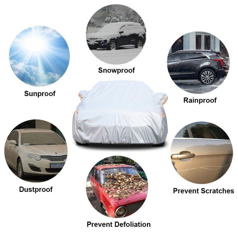 Multi Layers Aluminium Foil PEVA with Lined Fleece Car Cover for Sedan