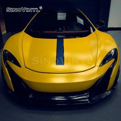 SINOVINYL PVC Air Free Bubble Chrome Ceramics Yellow Auto Decoration Wrapping Film