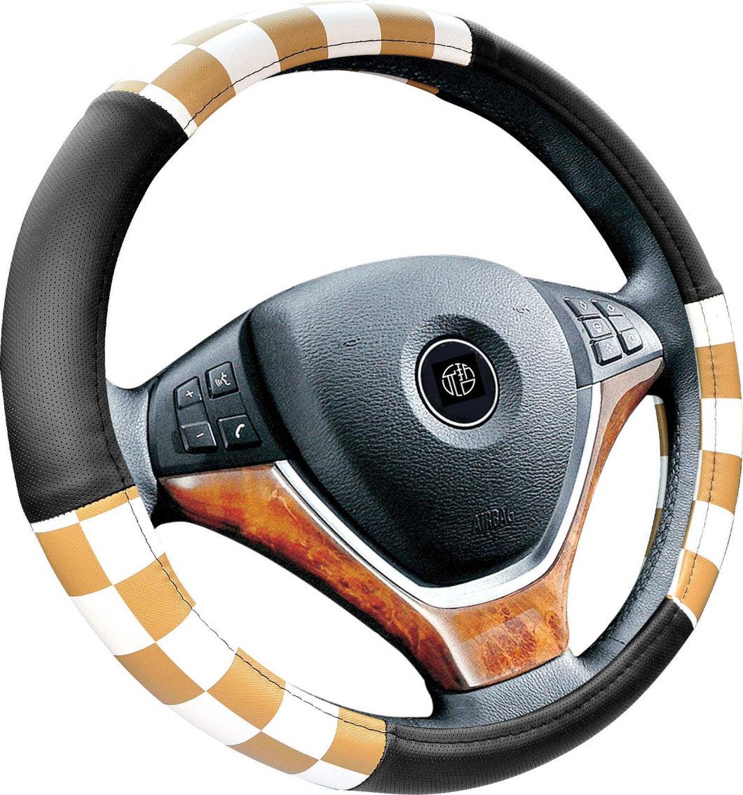 Stylish Car Vehicle Imitation Leather Anti-Slip Steering Wheel Wrap Cover