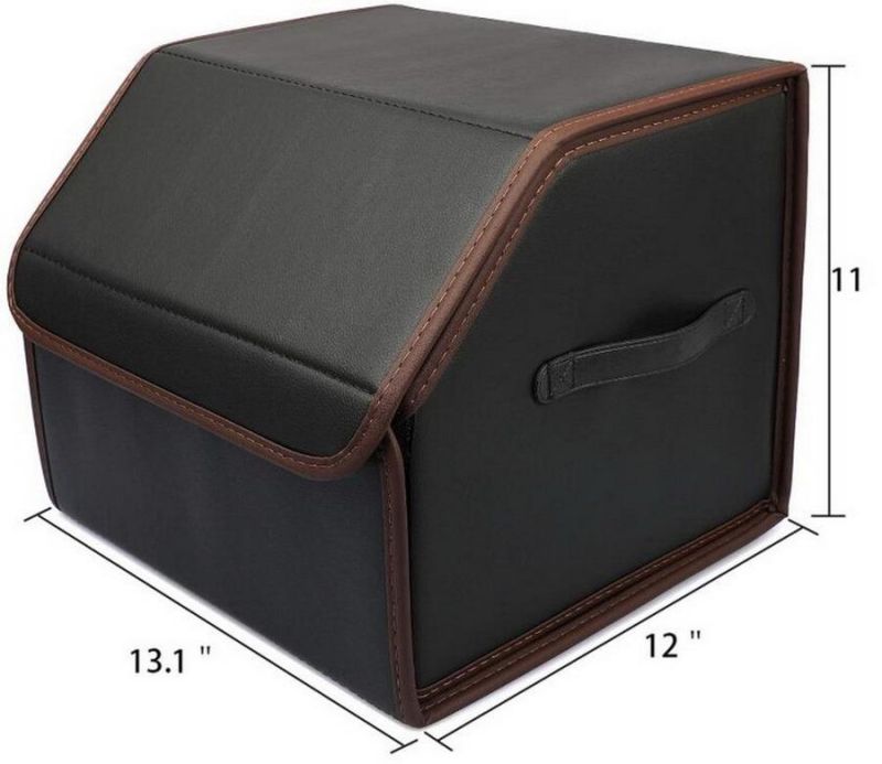 Luxury Foldable Collapsible Car Trunk Organizer Storage Container Bag PU Leather Car Organizer Foldable