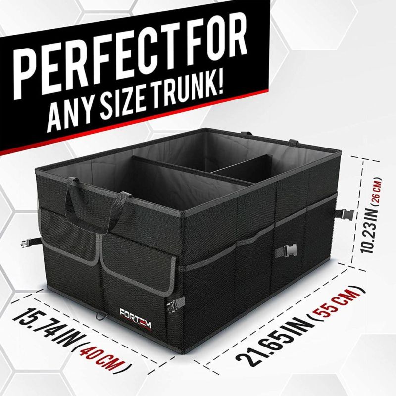 Car Trunk Organizer, Collapsible Storage, Non Slip Bottom, Securing Straps