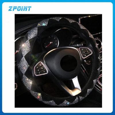 Bling Bling Steering Wheel Cover with Colorful Crystal Rhinestones Diamond Velvet