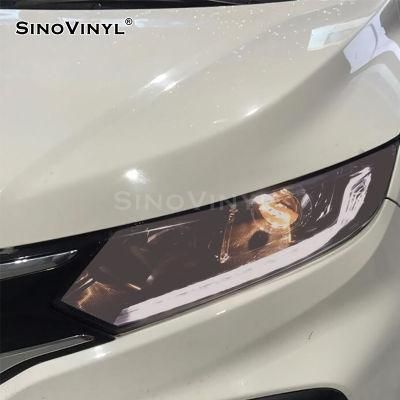 SINOVINYL Self Adhesive TPH auto light film tea color brown 0.3*15m Glossy Car Headlight Tint Film vinyl