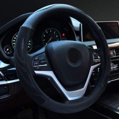 Microfiber Leather Steering Wheel Cover Breathable Car Steering Wheel Cover for Men GM 15 Inch