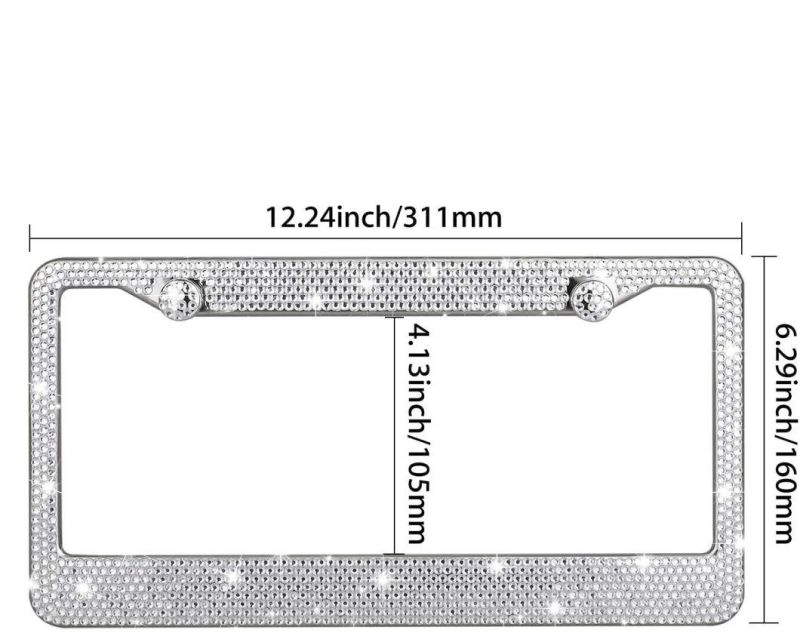 Car Accessory Bling White License Plate Frame